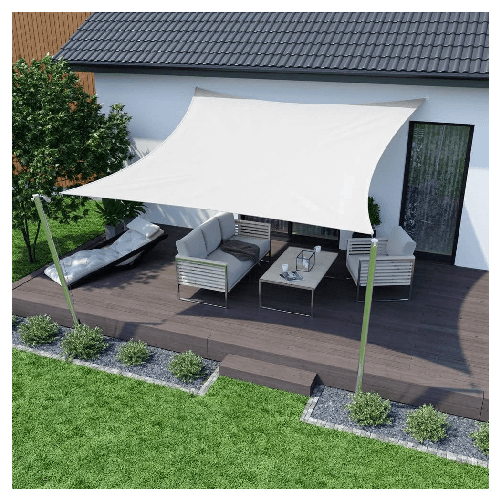 TrAdE Shop Traesio  Vela Tenda Quadrata Parasole Protezione Sole Ombreggiatura Giardino 3x3mt Bianca 017035 -