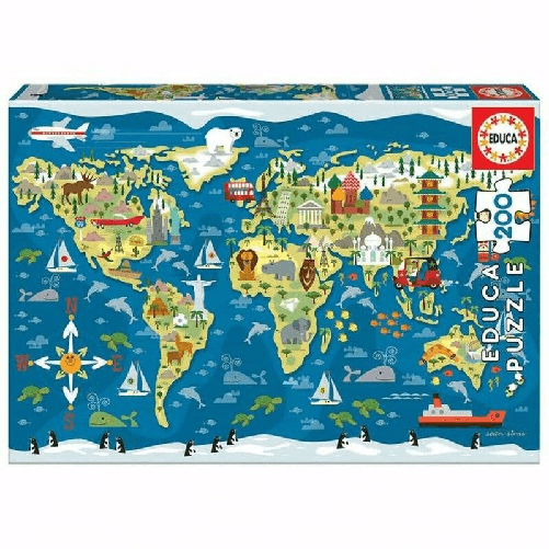 Educa Puzzle per Bambini Educa Mapamundi (200 pcs)