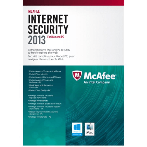 Mcafee internet security 2013 dual mac/windows 1 utenti