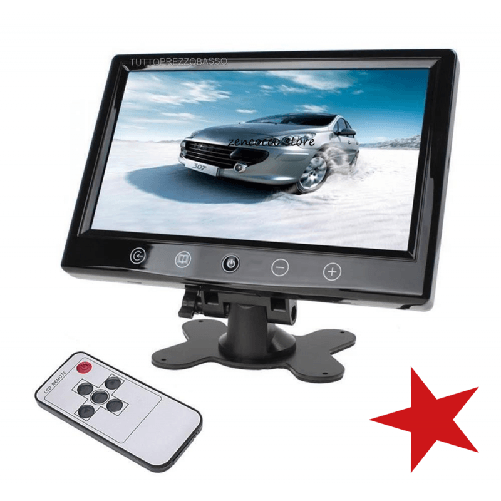 Tech-It Monitor LCD TFT 10" Con 2 Ingressi Video AUTO CAMPER POGGIATESTA Video SECURITY