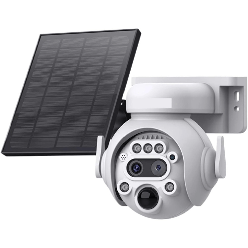 ZENCOCCO  Telecamera Solare 4G/WIFI CCTV doppio obiettivo 12X INFRAROSSI Audio 2 vie Sensore PIR IP65