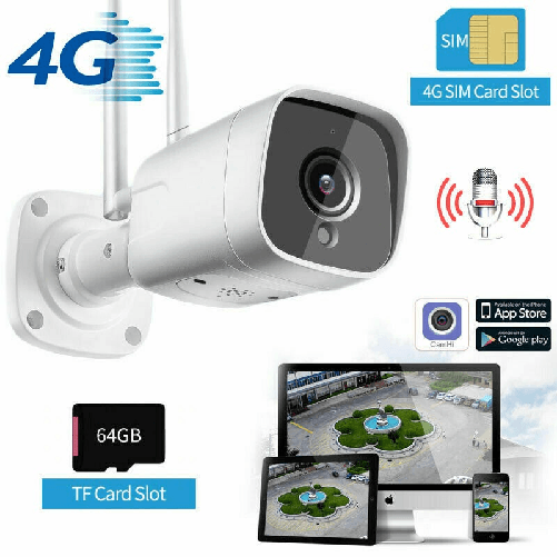 Tech-It telecamera 4g Sim Gsm Camera WIFI Cam IP66 slot SD 2 MPX Audio e video HD remoto