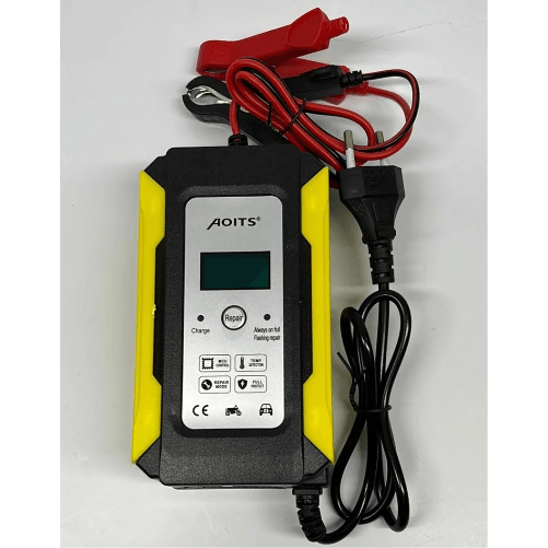 ZENCOCCO Caricabatterie per batterie al piombo 10A 12Volt AOITS DISPLAY CON PINZE IT-1022
