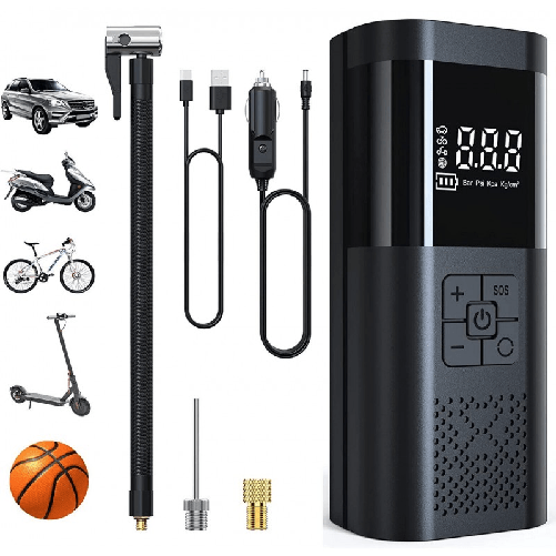 ZENCOCCO Mini Compressore Aria Portatile Auto Moto Gonfiatore Bici Elettrico con Batteria