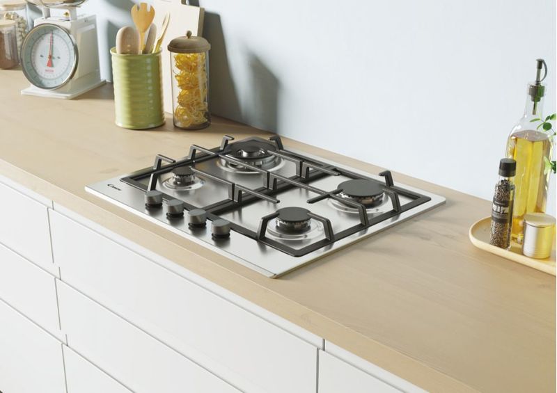 Candy-Timeless-CHG6BR4WX-Acciaio-inossidabile-Da-incasso-Gas-4-Fornello-i-