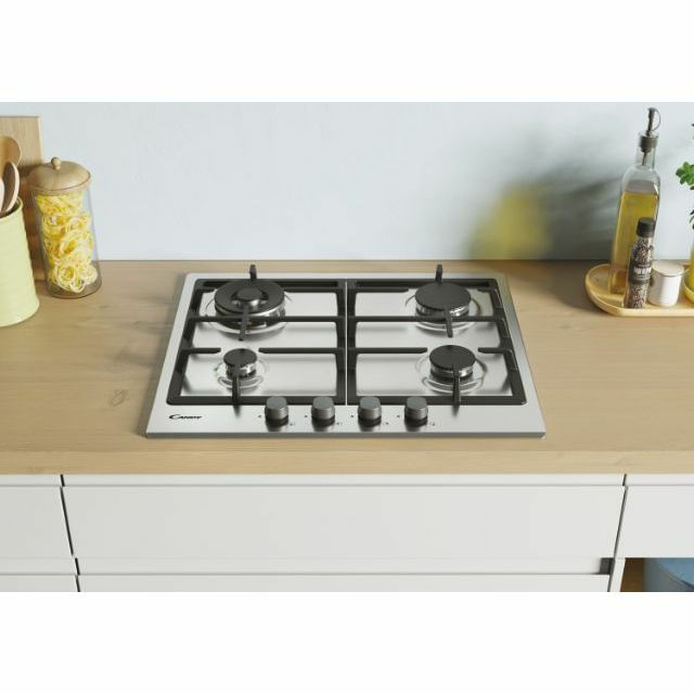 Candy-Timeless-CHG6BR4WX-Acciaio-inossidabile-Da-incasso-Gas-4-Fornello-i-