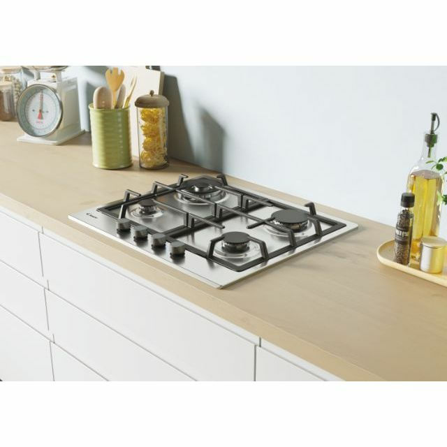 Candy-Timeless-CHG6BR4WX-Acciaio-inossidabile-Da-incasso-Gas-4-Fornello-i-
