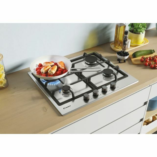 Candy-Timeless-CHG6BR4WX-Acciaio-inossidabile-Da-incasso-Gas-4-Fornello-i-