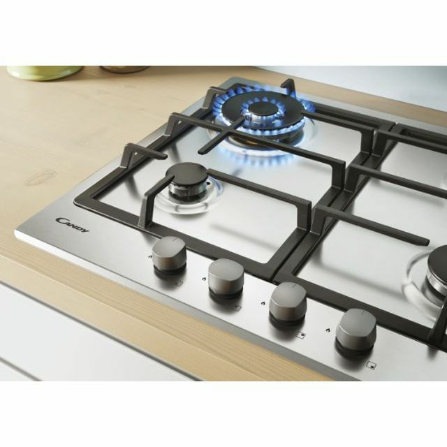 Candy-Timeless-CHG6BR4WX-Acciaio-inossidabile-Da-incasso-Gas-4-Fornello-i-