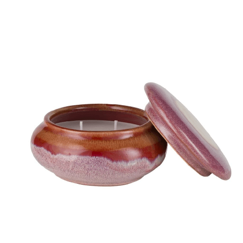 RITUALI DOMESTICI Candela rosa con coperchio DALMONDO