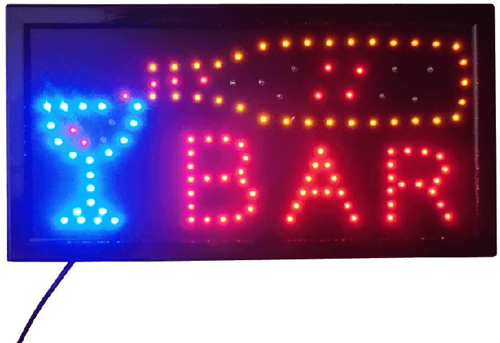 SHOPPING IN RETE INSEGNA LUMINOSA CON SCRITTA BAR SCRITTA LUMINOSA TABELLA A LED