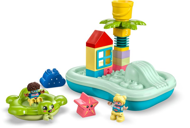 LEGO-DUPLO-10989-Parco-Acquatico-Giochi-da-Bagnetto-per-Bambini-da-2--Anni-con-Isola-Galleggiante-Tartaruga-e-Stella-Marina