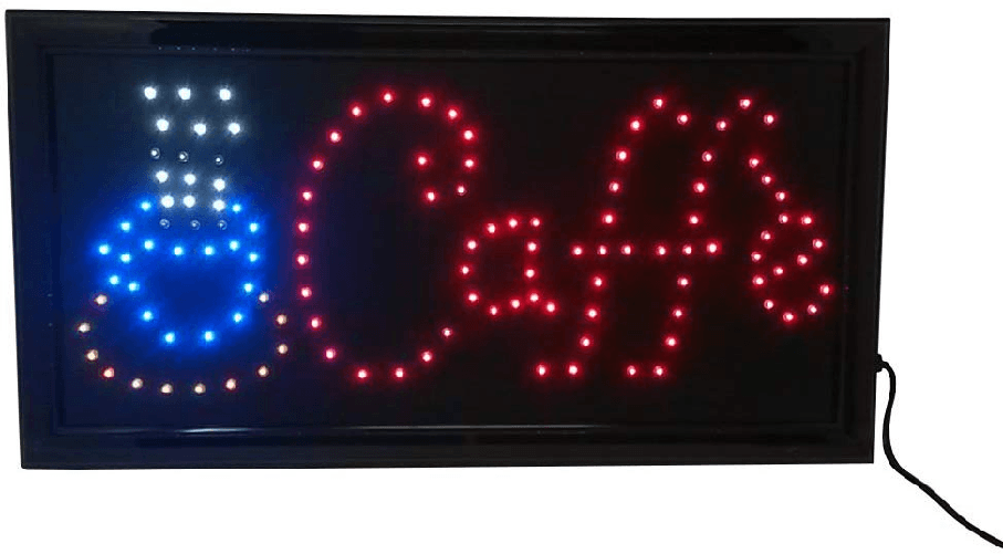 SHOPPING IN RETE SCRITTA CAFFE' A LED INSEGNA LUMINOSA 48X25 NEGOZI INSEGNE LUMINOSE