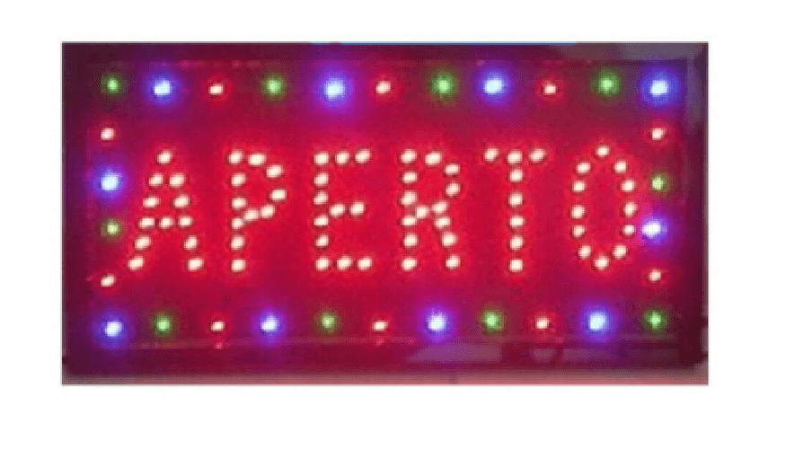 SHOPPING IN RETE INSEGNA LUMINOSA 48X25 INSEGNE LUMINOSE A LED CON SCRITTA APERTO