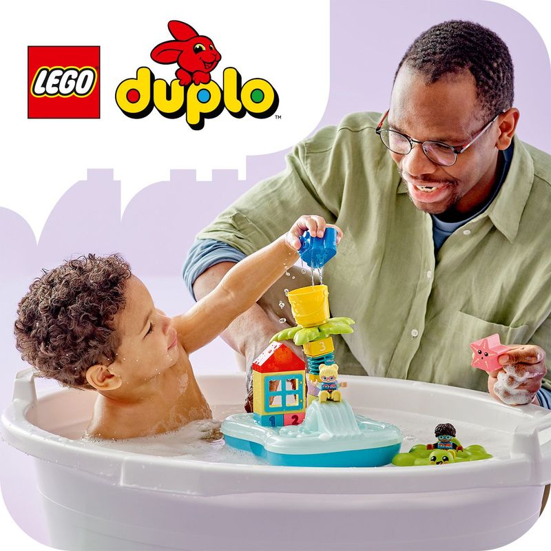 LEGO-DUPLO-10989-Parco-Acquatico-Giochi-da-Bagnetto-per-Bambini-da-2--Anni-con-Isola-Galleggiante-Tartaruga-e-Stella-Marina