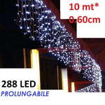 SHOPPING IN RETE Tenda Luminosa Natalizia BIANCO FREDDO PROLUNGA PIOGGIA LUCI 10m x 60cm 288led
