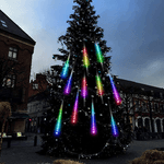 SHOPPING IN RETE  LUCI DI NATALE DA ESTERNO MULTICOLOR LED EFFETTO PIOGGIA STELLA CADENTE METEORITI TUBO 45CM