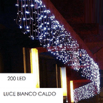 SHOPPING IN RETE Tenda Luminosa Natalizia LUCE BIANCO CALDO LUCI 10m x 40cm 200led PROLUNGA PIOGGIA