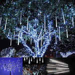 SHOPPING IN RETE  LUCI DI NATALE DA ESTERNO BIANCO FREDDO LED EFFETTO PIOGGIA STELLA CADENTE METEORITI TUBO 45CM