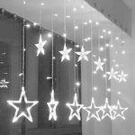 SHOPPING IN RETE CATENA STELLA LUMINOSA LUCE BIANCO FREDDO NATALE FESTE ADDOBBI STELLE LUCI LED