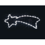 SHOPPING IN RETE STELLA COMETA BIANCO FREDDO IN TUBO LUMINOSO 70 CM NATALE ADDOBBO USO ESTERNO