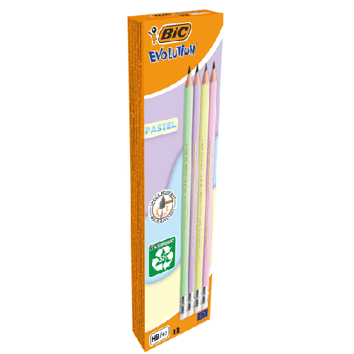 BIC Scatola12 matite c/gommino Evolution Pastel BIC