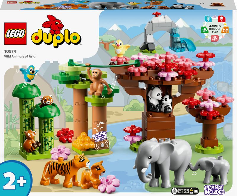 LEGO-DUPLO-10974-Animali-dell’Asia-Tappetino-da-Gioco-con-Elefante-Giocattolo-e-Mattoncino-con-Suoni-Giochi-per-Bambini