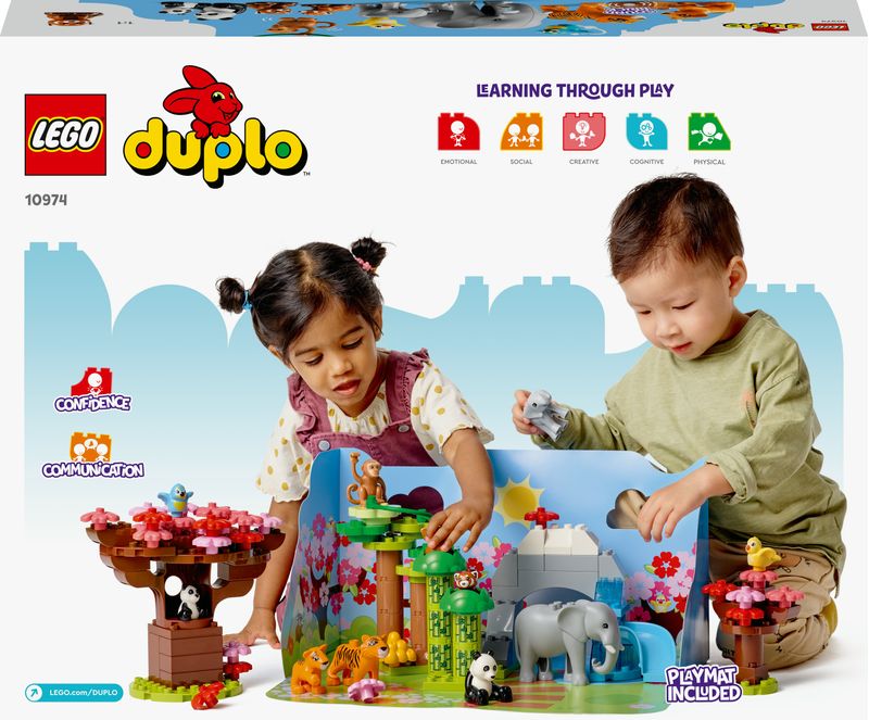 LEGO-DUPLO-10974-Animali-dell’Asia-Tappetino-da-Gioco-con-Elefante-Giocattolo-e-Mattoncino-con-Suoni-Giochi-per-Bambini