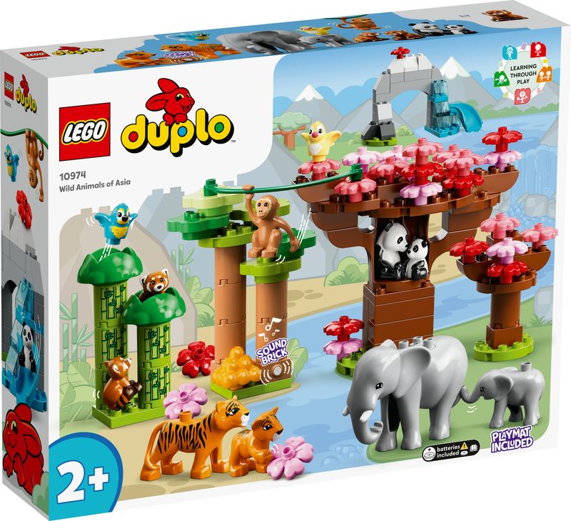 LEGO-DUPLO-10974-Animali-dell’Asia-Tappetino-da-Gioco-con-Elefante-Giocattolo-e-Mattoncino-con-Suoni-Giochi-per-Bambini