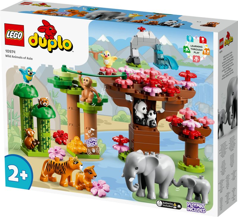 LEGO-DUPLO-10974-Animali-dell’Asia-Tappetino-da-Gioco-con-Elefante-Giocattolo-e-Mattoncino-con-Suoni-Giochi-per-Bambini