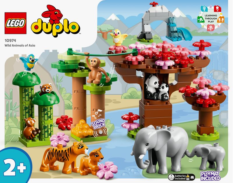 LEGO-DUPLO-10974-Animali-dell’Asia-Tappetino-da-Gioco-con-Elefante-Giocattolo-e-Mattoncino-con-Suoni-Giochi-per-Bambini