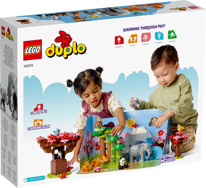 LEGO-DUPLO-10974-Animali-dell’Asia-Tappetino-da-Gioco-con-Elefante-Giocattolo-e-Mattoncino-con-Suoni-Giochi-per-Bambini