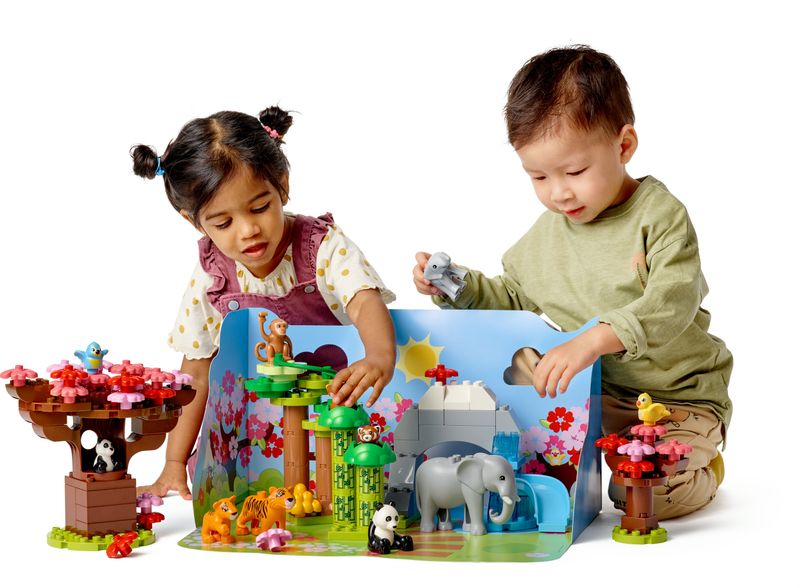 LEGO-DUPLO-10974-Animali-dell’Asia-Tappetino-da-Gioco-con-Elefante-Giocattolo-e-Mattoncino-con-Suoni-Giochi-per-Bambini