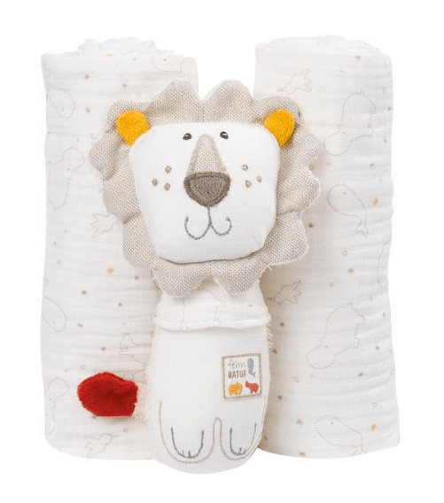 Fehn Set Leoncino con 2 copertine in mussola