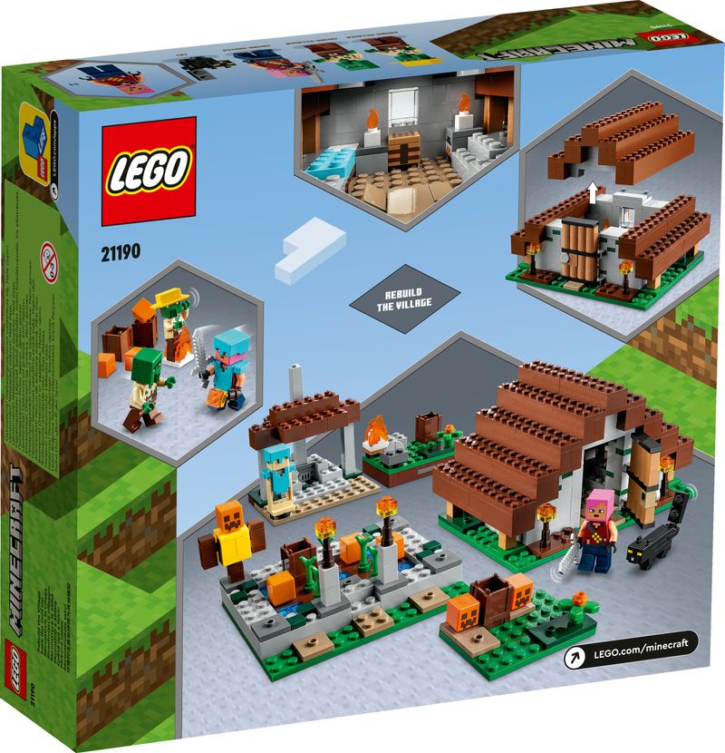 LEGO-Minecraft-21190-Il-Villaggio-Abbandonato-Set-di-Costruzioni-Accampamento-per-Cacciatore-di-Zombie-con-Accessori