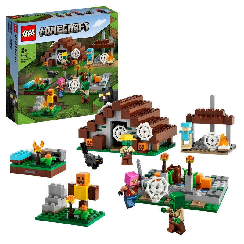 LEGO-Minecraft-21190-Il-Villaggio-Abbandonato-Set-di-Costruzioni-Accampamento-per-Cacciatore-di-Zombie-con-Accessori