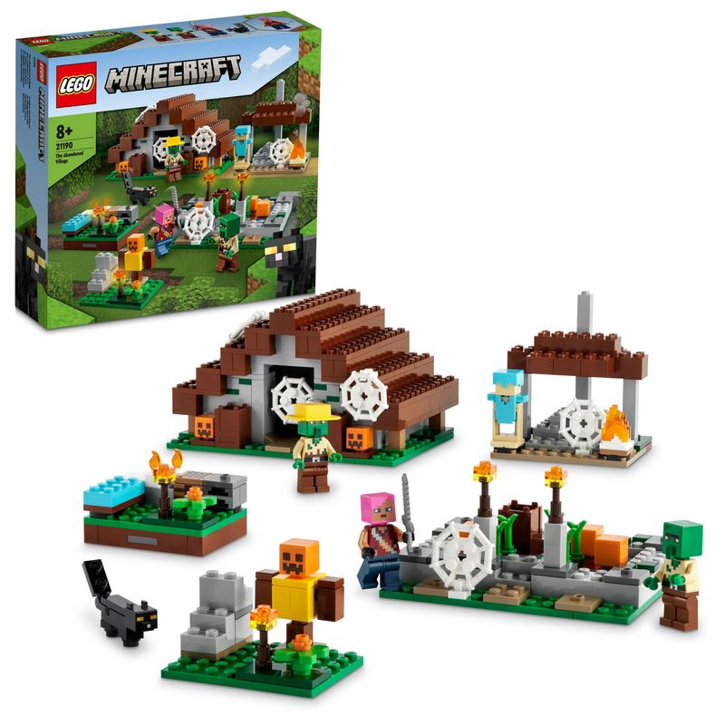 LEGO-Minecraft-21190-Il-Villaggio-Abbandonato-Set-di-Costruzioni-Accampamento-per-Cacciatore-di-Zombie-con-Accessori