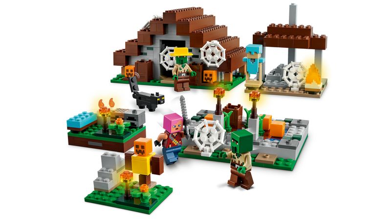 LEGO-Minecraft-21190-Il-Villaggio-Abbandonato-Set-di-Costruzioni-Accampamento-per-Cacciatore-di-Zombie-con-Accessori