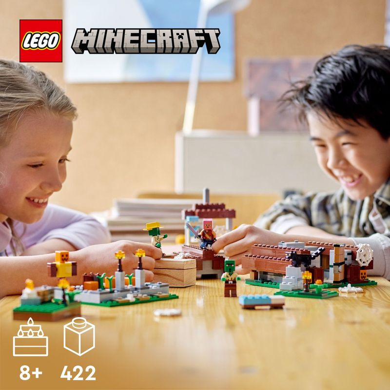 LEGO-Minecraft-21190-Il-Villaggio-Abbandonato-Set-di-Costruzioni-Accampamento-per-Cacciatore-di-Zombie-con-Accessori