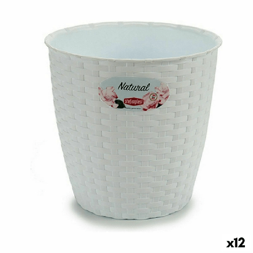 Stefanplast Vaso Stefanplast Bianco Plastica 19 x 17,5 x 19 cm (12 Unità)