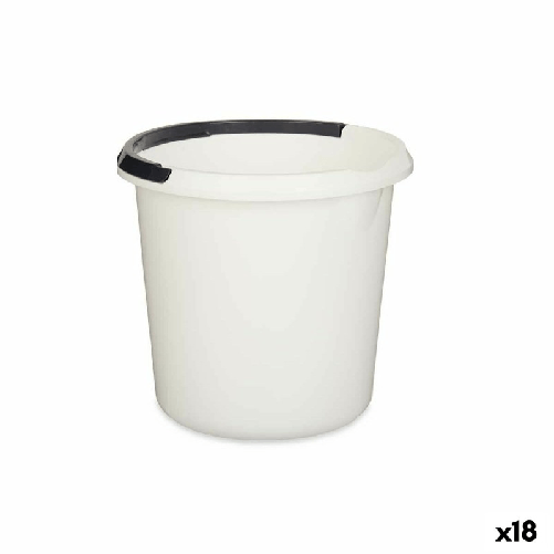 BigBuy Home Secchio con Manico Bianco Antracite 10 L (18 Unità)