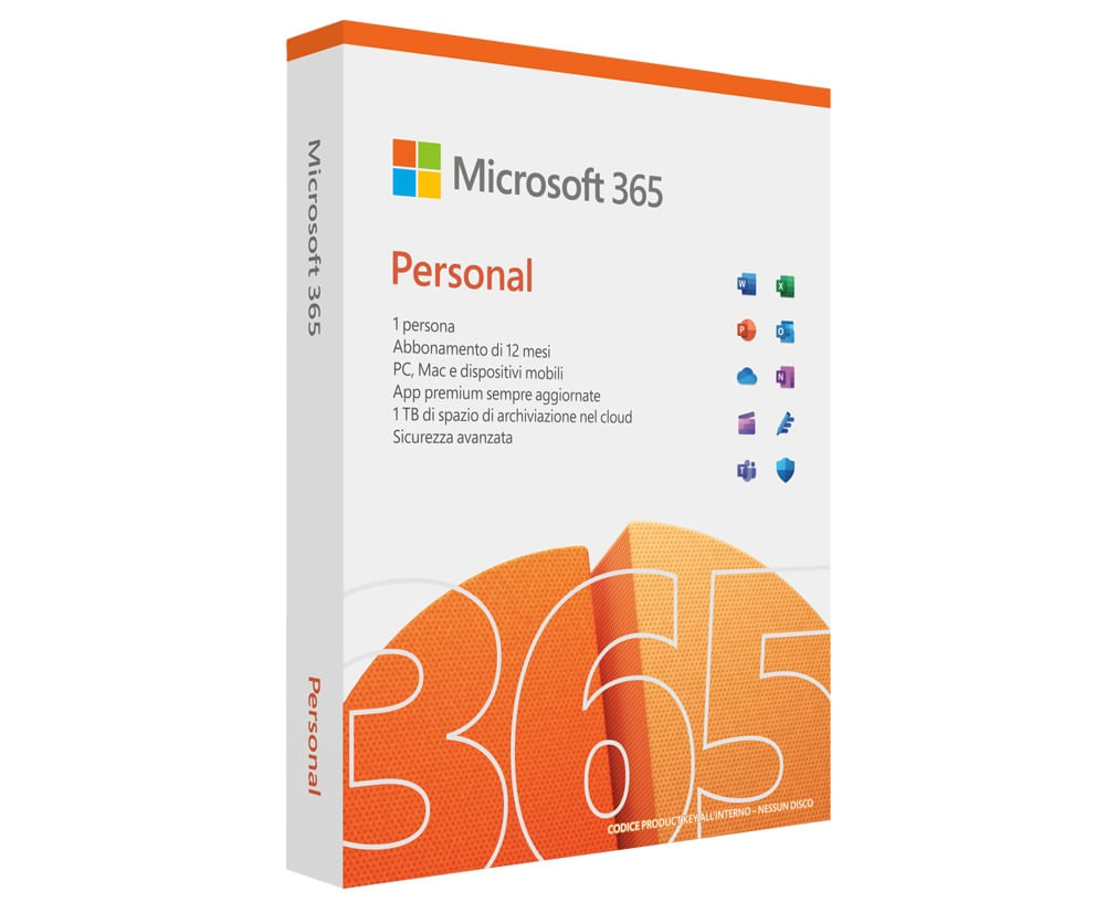 Microsoft M365 Personal Italian Subscr 1Yr Eurozone Medialess P10