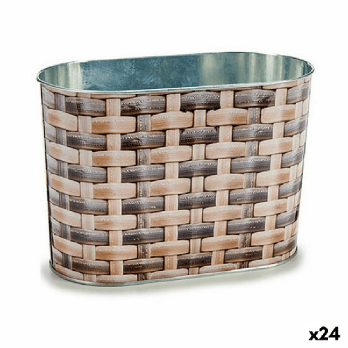 Ibergarden Vaso Ibergarden H18A3528D Metallo vimini Ovale 12,7 x 15 x 23,5 cm (24 Unità)