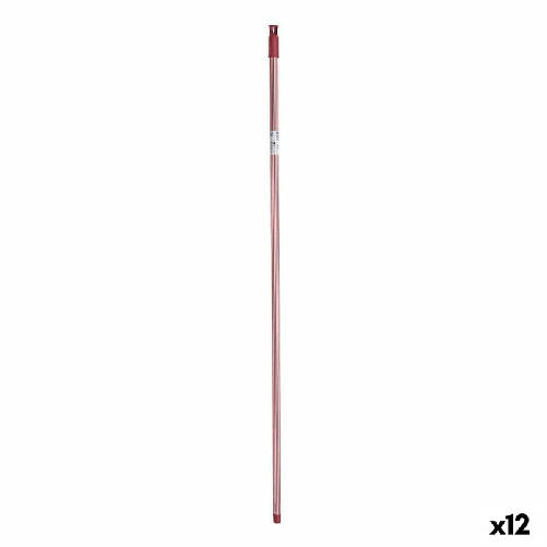 BigBuy Home Mazza per la Scopa Righe 2,3 x 130 x 2,3 cm Rosso Metallo (12 Unità)