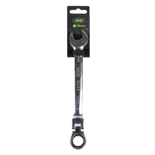 JBM CHIAVE COMBINATA CON TESTA FLESSIBILE 19 MM - CON RIVESTIMENTO A SPECCHIO