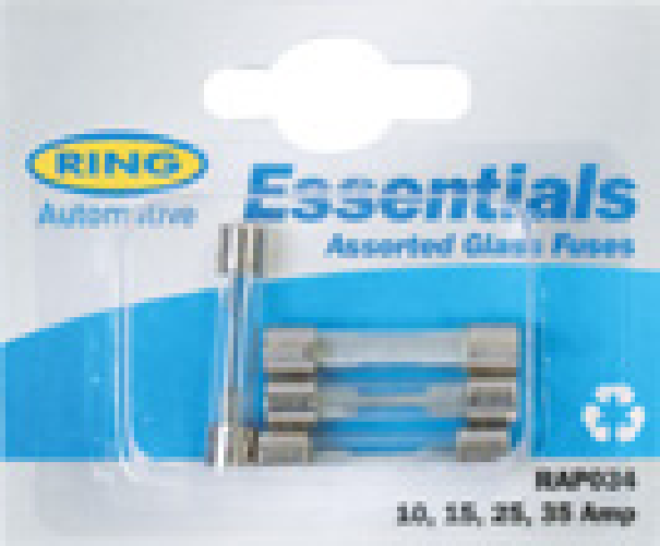 Ring Fusibili in vetro 4 pz (10, 15, 25, 35 A)