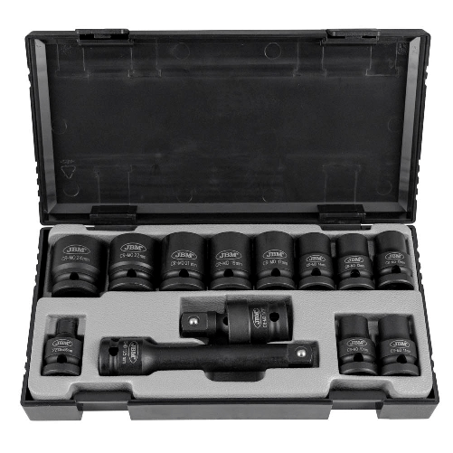 JBM SET DI 13 BUSSOLE PNEUMATICHE DA 1/2” ESAGONALI  + ADATTATORI