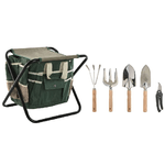 Home ESPRIT  Kit di attrezzi per il giardinaggio Home ESPRIT 7 Pezzi Nero Verde Argentato 40 x 28 x 35 cm