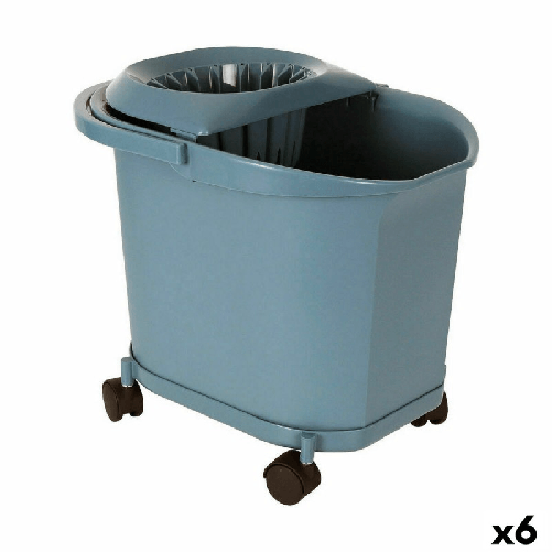 BigBuy Cleaning Secchio per Pavimenti 16 L Azzurro (6 Unità)