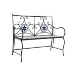 DKD Home Decor Panca DKD Home Decor Ceramica Mosaico Nero Metallo Multicolore (111 x 54 x 88 cm)